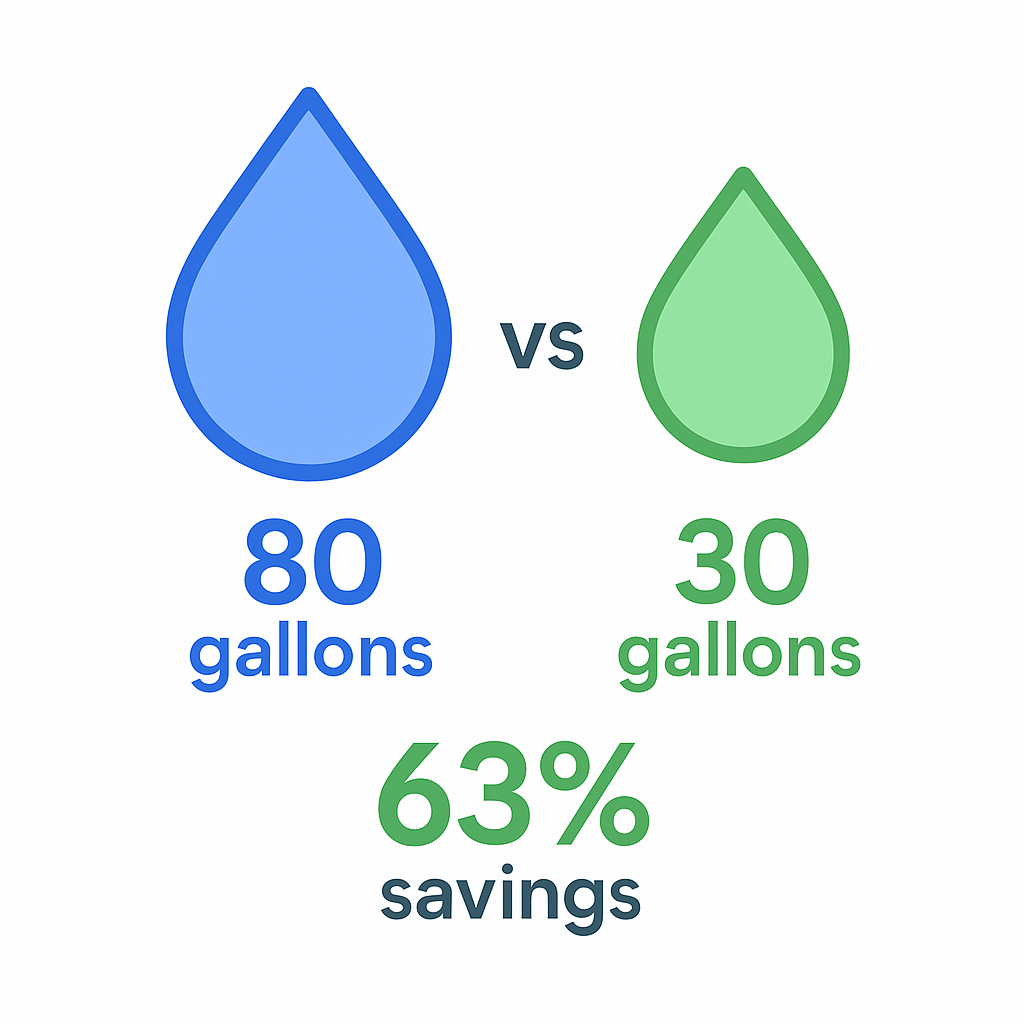 Water savings comparison